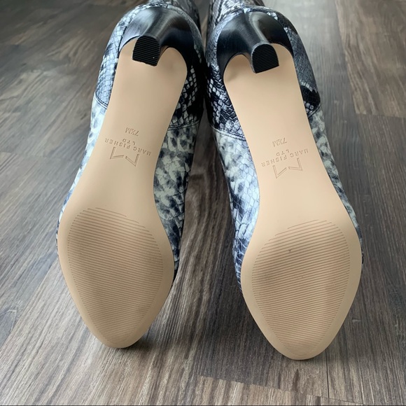 Marc Fisher NWT Zadia2 Animal Print Knee Heeled Boots - Picture 6 of 14
